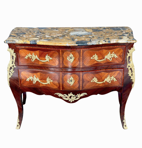 French Late 19th Century Louis XV Bombé Commode