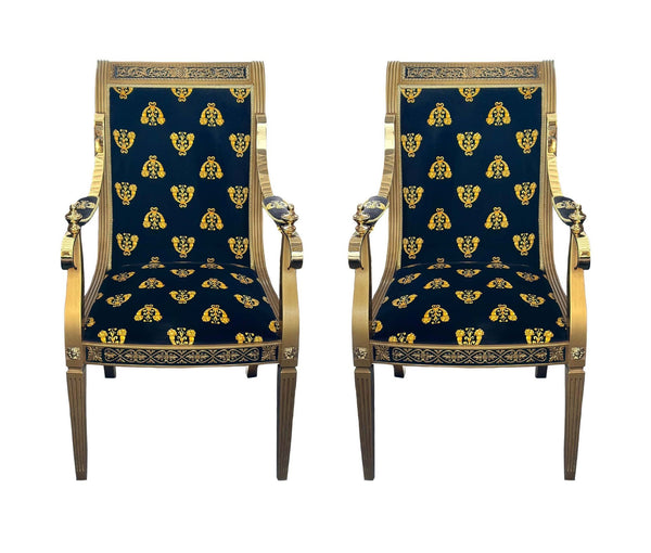 Pair of Vintage Versace Cappelletti Cantu Armchairs