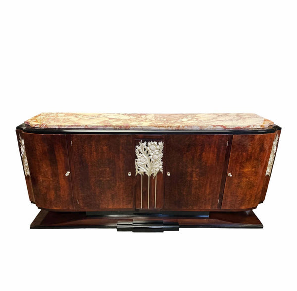 French Art Deco Credenza with Marble Top, c. 1920's