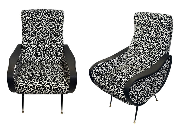 Pair of Vintage Lounge Chairs in the Style of Marco Zanuso