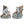 Load image into Gallery viewer, Set of Two Porcelain Hunting Dog Vases

