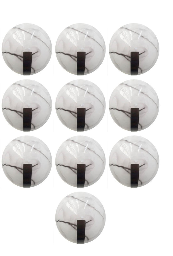 Set of Ten Marbled Murano Glass Half-Moon Sconces. Italy, 1970's.