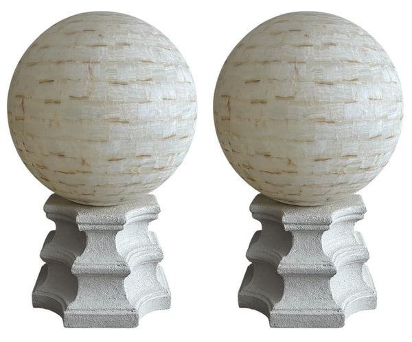 Oversized Pair of Onyx Floor Lamps with Sculptural Base. U.S.A. 1980's
