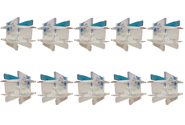Set of Ten Carlo Nason for Mazzega Square Murano Glass Sconces – Italy, 1960's.