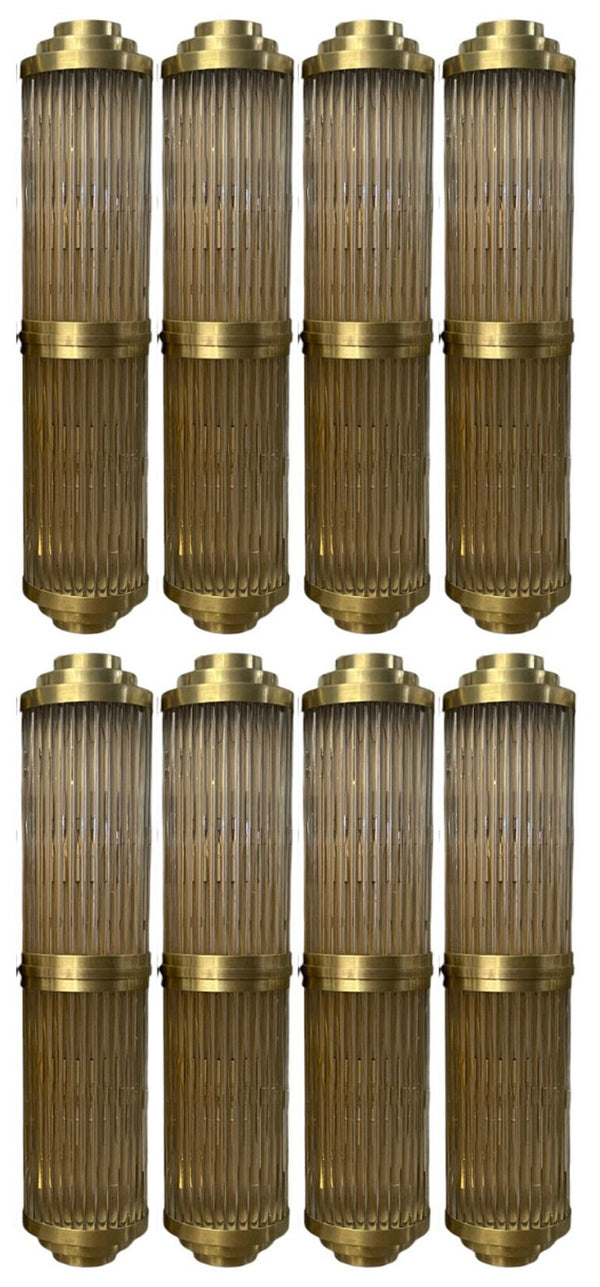 Set of Eight Romano Duo Sconces. Italy, 1980's.