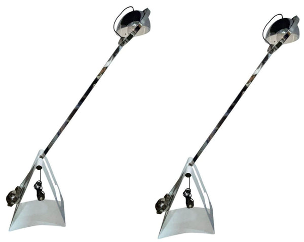 Pair of Sabine Charoy Floor Lamps, France1969, Edition Verre Lumière.