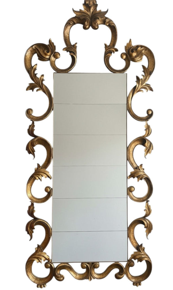 Large Rococo-Style Mirror w/ Gold Frame & Antiqued Mirror. USA, 21st Century