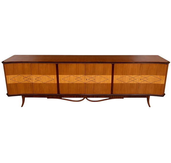 Italian Mid-Century Inlaid Six-Door Sideboard. 1960's.