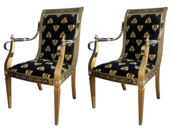 Pair of Versace for Cappelletti Cantu Armchairs. Italy, 1990's.