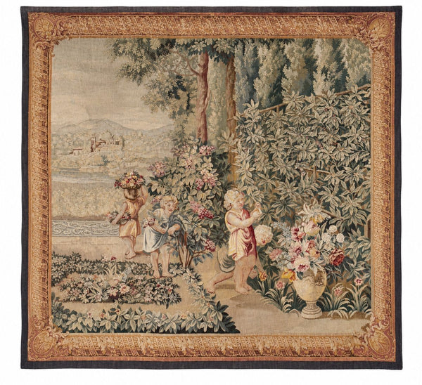18th Century French “Spring” from Les Enfants Jardiniers Tapestry