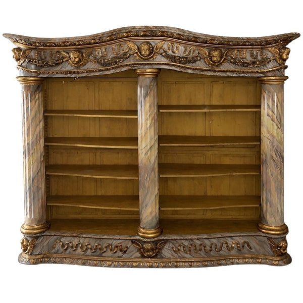 Monumental Mid-19th Century French Painted and Gilded Bibliothèque / Bookcase