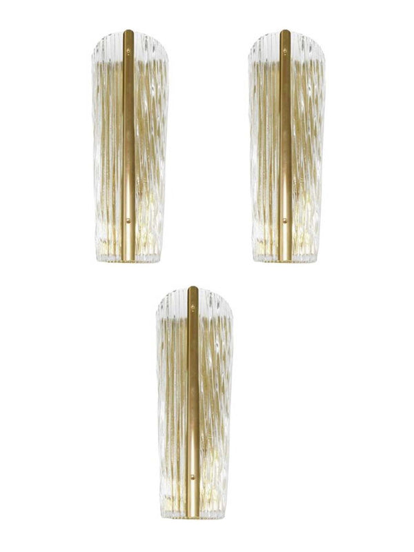 Set of Three Vintage Italian Sconces w/ Handblown Murano Glass