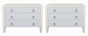 Pair of Italian Two-Tone Faux Shagreen Commodes. Late 20th Century.