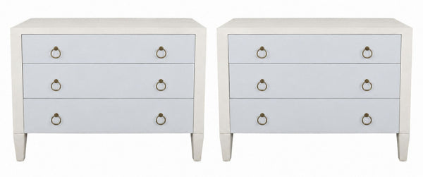 Pair of Italian Two-Tone Faux Shagreen Commodes. Late 20th Century.