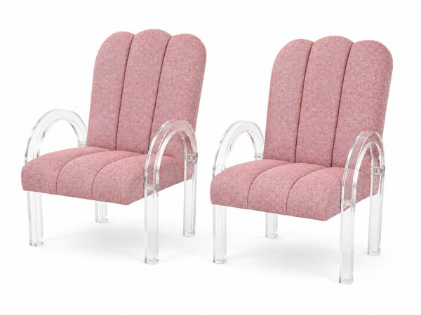 Pair of Charles Hollis Jones Waterfall Collection Lucite Armchairs. USA 1970's.