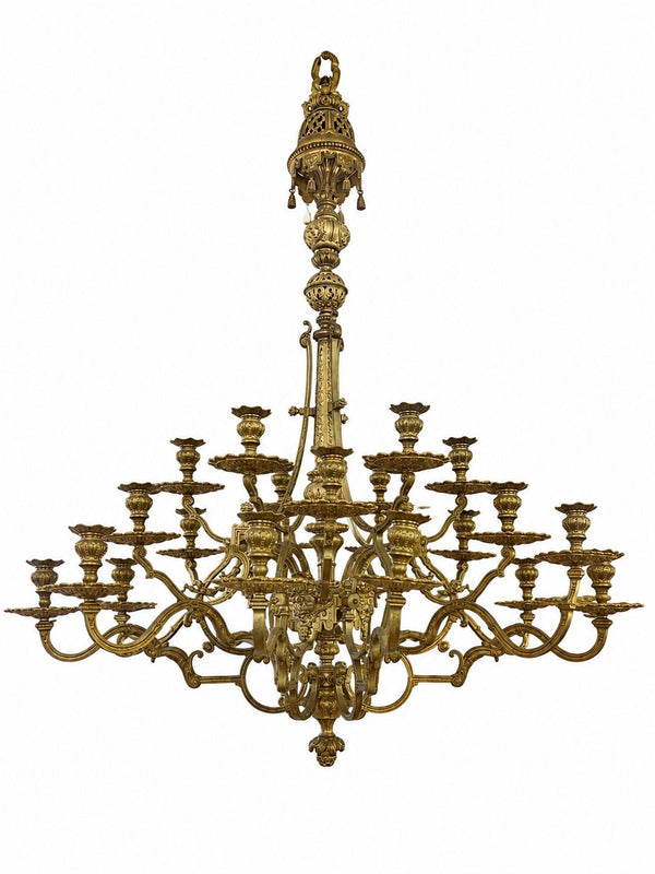 Impressive 19th Century French Gilt Bronze Chandelier