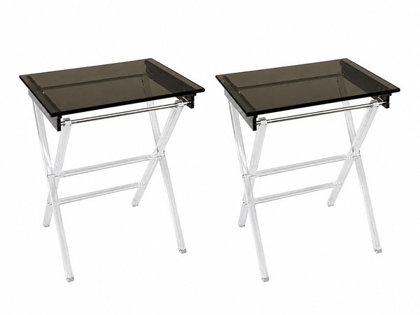 Pair of American 1970's Acrylic Tray Tables by Scheibe
