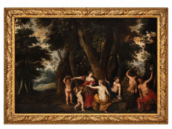 17th-Century Flemish Painting of Bacchus, Venus and Ceres, an Allegory of Autumn