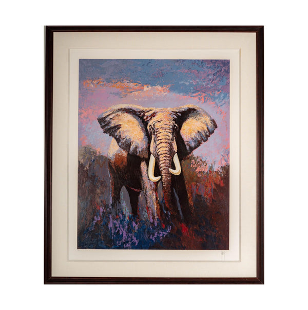 Mark King (1931–2014) Serigraph – "Lone Tusker, 1991" U.S.A.