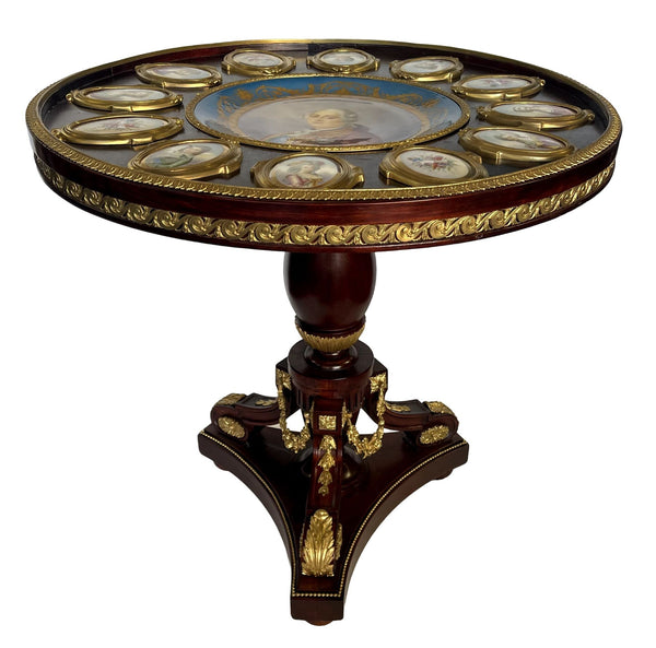 French 19th C. Neoclassical Porcelain and Gilt Bronze Mounted Table by Fournier