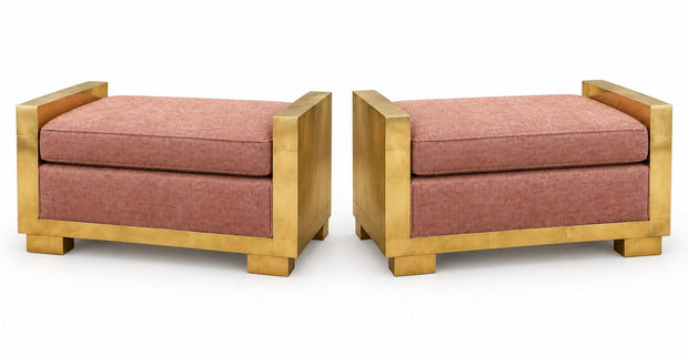 Pair of Paul Evans Cityscape Brass Benches, 1970's.