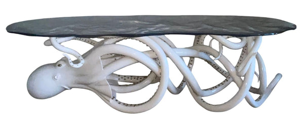 Limited Edition Sculptural Octopus Console Table-Wavy Resin Top. U.S.A. 21st C.