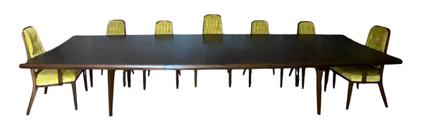 Maurice Bailey for Monteverdi Young—Long Dining Table w/ Twelve Chairs, USA1950s