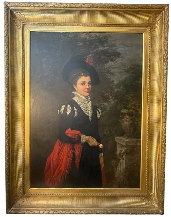 Portrait of an Elegant French Lady. 19th Century.