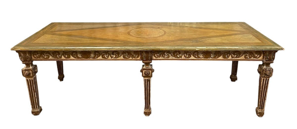 Early 19th-Century Italian Neoclassical Parcel-Gilt Long Center Table