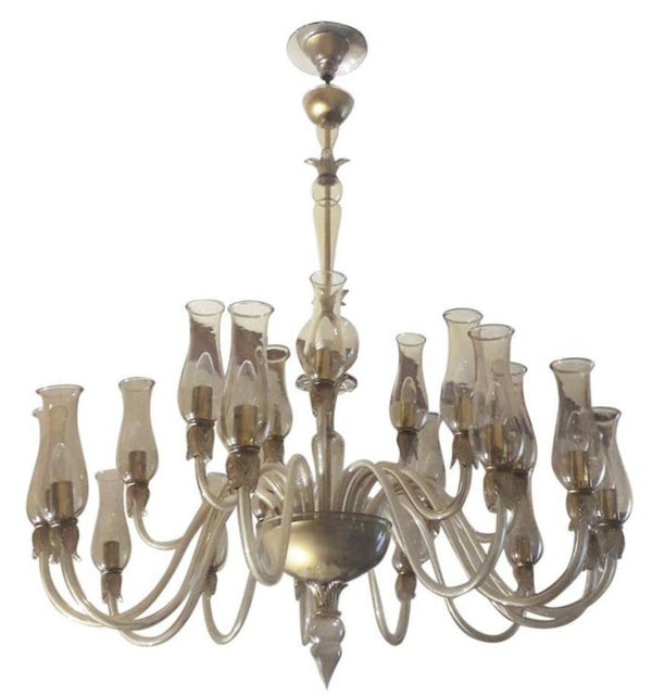 Smoky Venetian Chandelier by Galliano Ferro. Italy, 1950's.