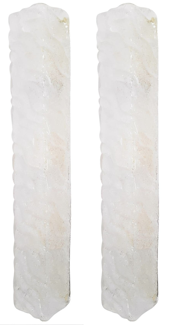 Pair of “Canale” Sconces by Barovier e Toso, Murano Glass & Brass, Italy, 1950's.