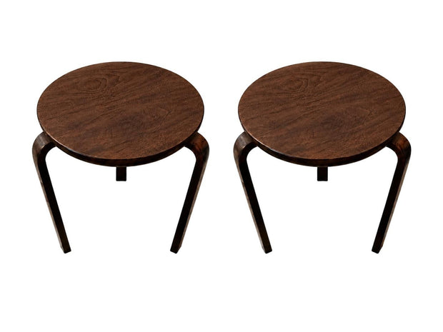 Pair of Alvar Aalto Model 60 Stools by Finsven, Sweden, Mid-20th Century.