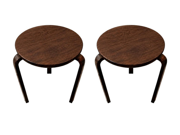 Pair of Alvar Aalto Model 60 Stools by Finsven, Sweden, Mid-20th Century.
