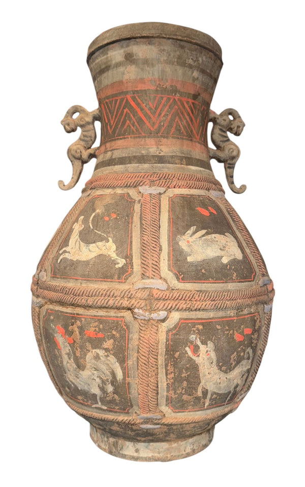 Ancient Chinese Zhou Dynasty Zodiac Pottery Vase, 500–200 BC.