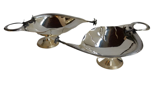 Set of Two Damar 925 Silver Flower-Form Bowls. Turkey, 20th Century.