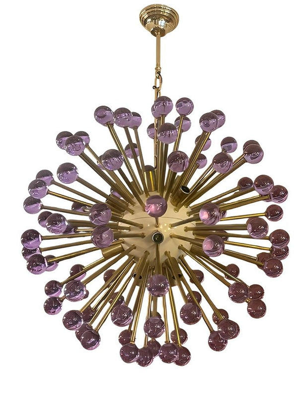 Italian Sputnik Chandelier with Purple Murano Glass, c. 1980's