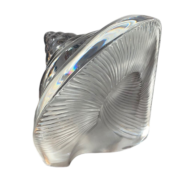 Late 20th Century Baccarat Crystal Nautilus Shell Sculpture, France.