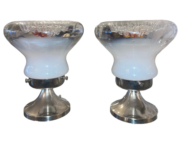 Pair of Table Lamps by Toni Zuccheri for Mazzega, Italy, 1970's.