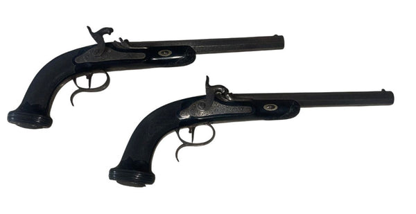 Pair of Mid-19th Century Belgian Percussion Pistols