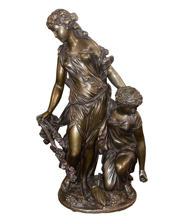 19th Century French Bronze Bacchantes Group After Clodion. Numbered 4123