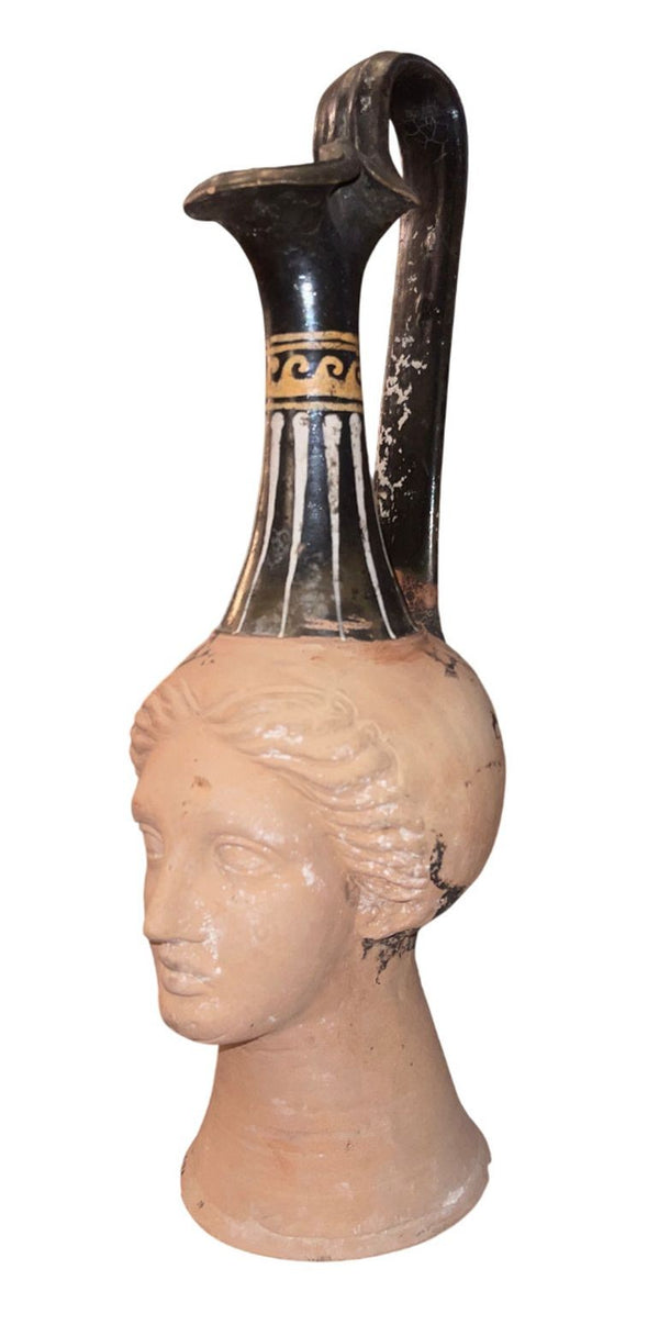 Hellenistic Canosan Figural Oinochoe (Head Vase) Apulia, Italy, 3rd C. - B.C.E.