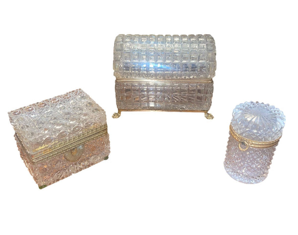 Exceptional Set of Three Baccarat Crystal Jewelry Boxes. Late 19th Century.