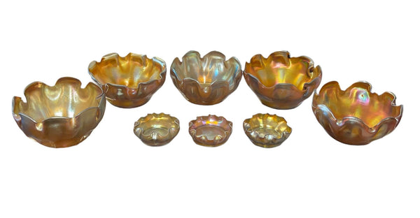 Louis Comfort Tiffany Favrile Glass Salt Dishes – Set of Eight - Early 20th C.