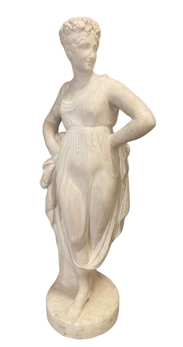 19th Century Carrara Marble Sculpture of Euphrosyne, One of the Three Graces.