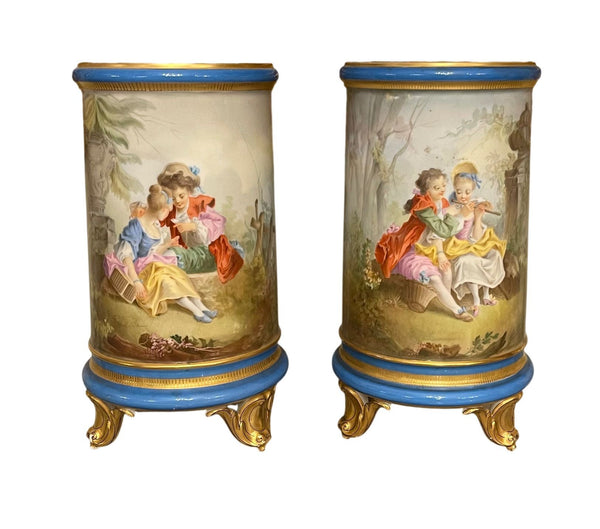 Late 19th Century Pair of French Sèvres Style Porcelain Vases.