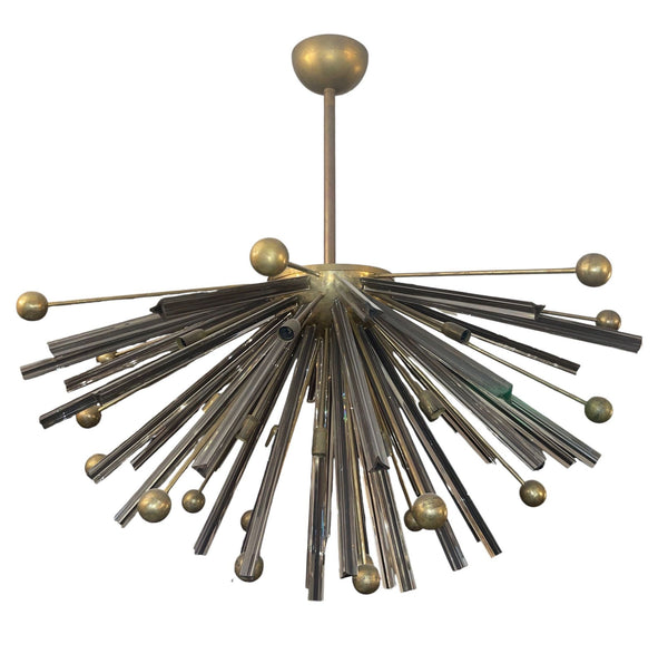 Vintage Italian Murano Glass Sputnik Semi-Flush Mount Chandelier, 1980's.