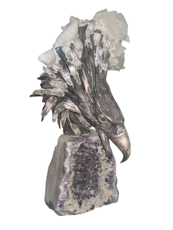 Amador Braojos “The Eagle’s Head” Gemstones & Sterling Silver Sculpture, Ed. 3/7