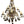 Load image into Gallery viewer, French Early 20th Century Brass and Bronze Chandelier w Mixed Cut Crystal Colors

