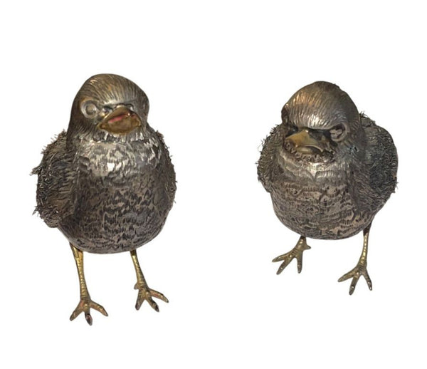 Pair of Buccellati Sterling Silver Sparrow Figures