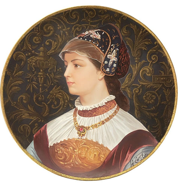 Late 19th Century French B&C Montereau Portrait Charger, Signed H. Catelin.